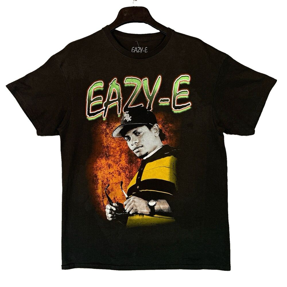 Eazy-E Mens Hip Hop Rap Graphic T-Shirt Cotton Large Black NWT